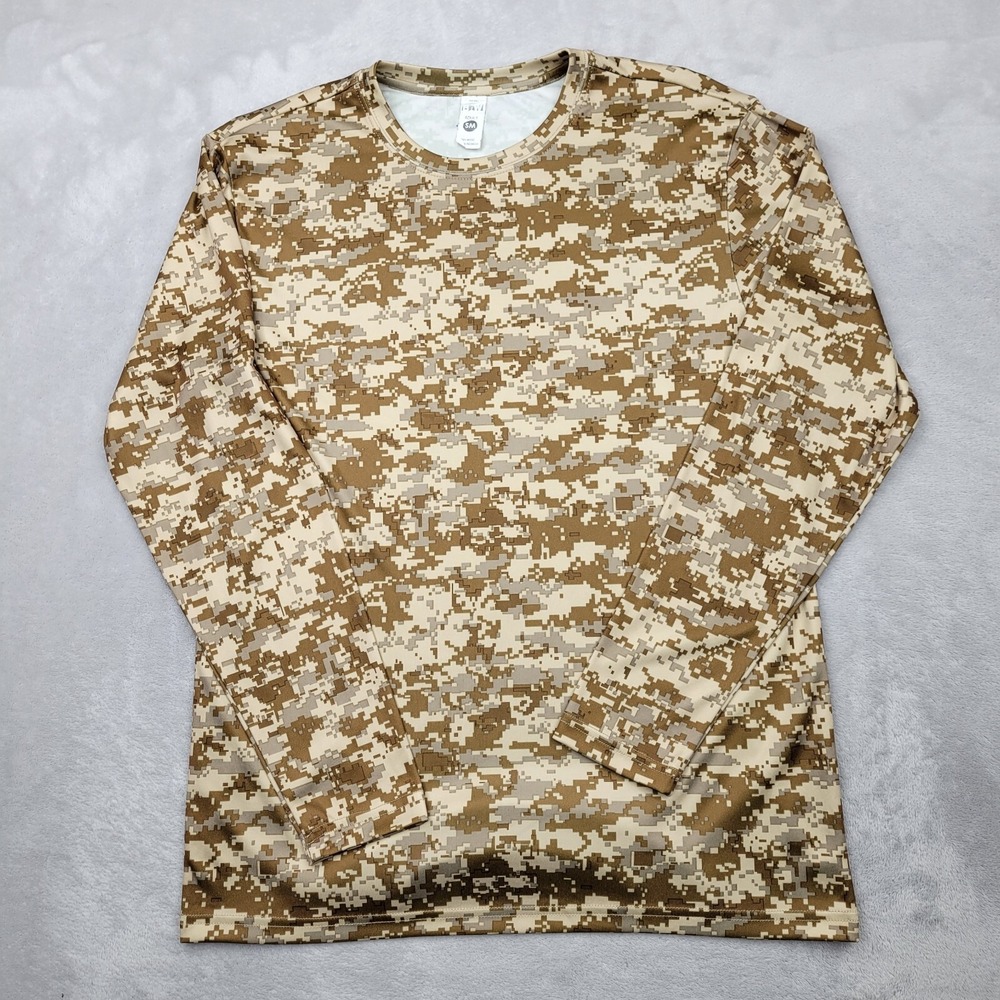 BAW T Shirt Mens Small Digital Camo Base Layer Compression Fishing Hunting Adult